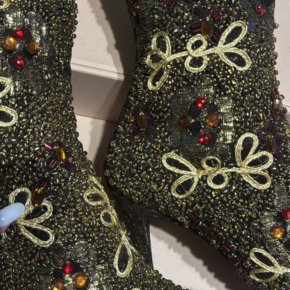 Vintage Colin Stuart Embroidered Beaded beautiful Boots not box size 8 - Picture 14 of 17